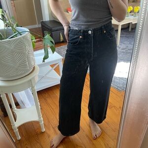 Zara, size 6 , black wide legged jeans